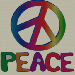 Fluorescent Peace Wall Cutout-Huge