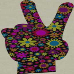 Floral Peace Hand Wall Cutout-Medium Sized