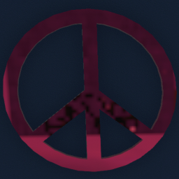 Medium Pink Metallic Peace Sign Art