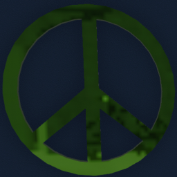 Medium Green Metallic Peace Sign Art