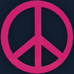 Medium Hot Pink Peace Sign Art