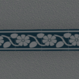 5cmx2 Medium Blue Floral Tile Slider Square