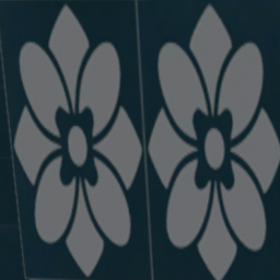 1x1 Medium Blue Floral Accent Slider Square