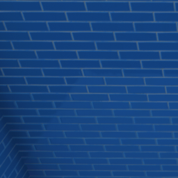 HW Corner Bright Blue Ceramic Brick Tile Slider