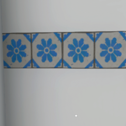 15cm x2 Bright Blue Ceramic Floral Accent