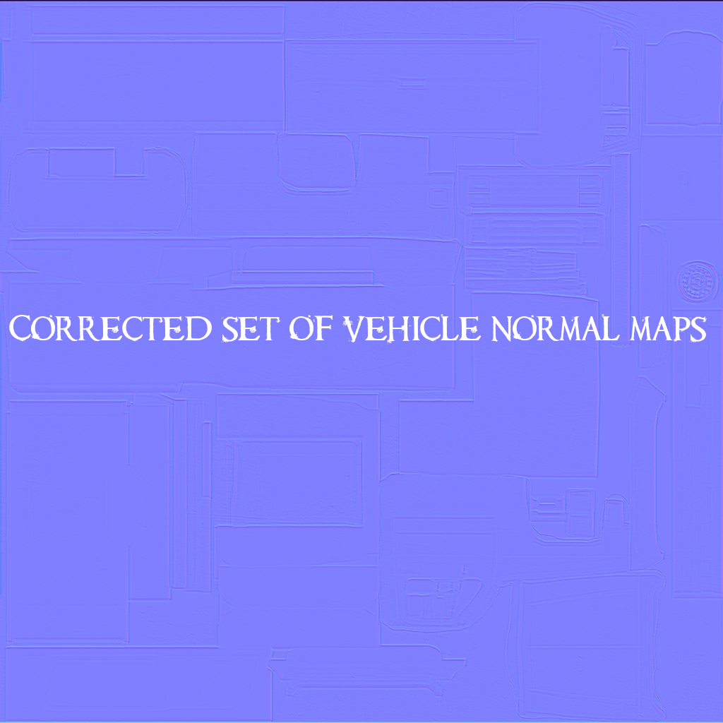 Corrected set of vehicle normal maps