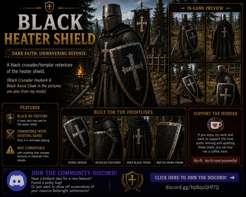 Black Crusader Heater Shield