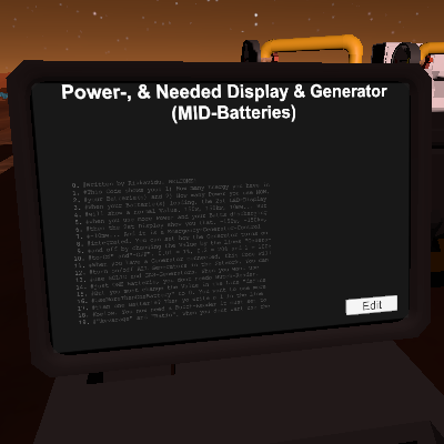 Power-, & Needed Display & Generator (MID-Batteries)