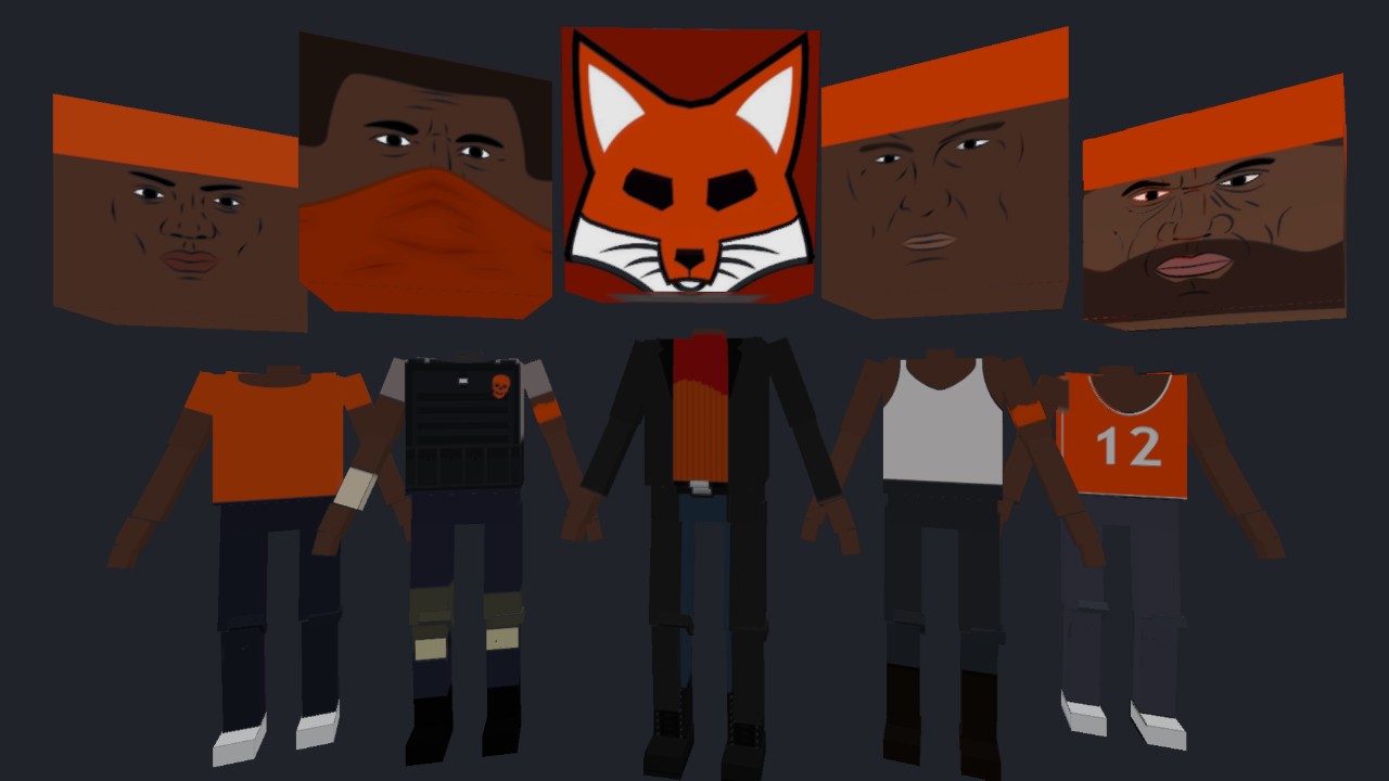 Orange Gang and Fox Mask (Com)
