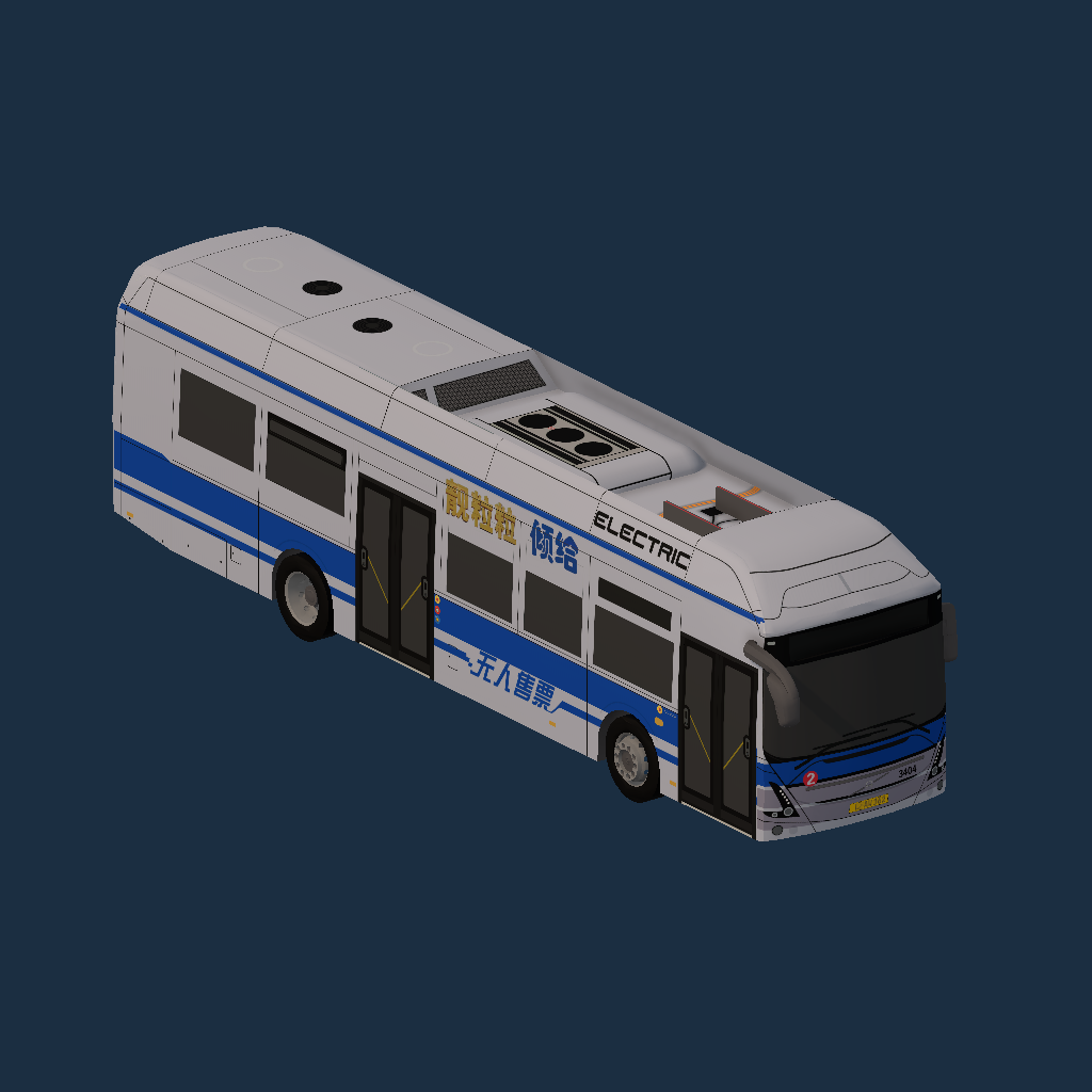 Nanning Bus Route 2 Retro Bus 3404 (Volvo 7900 Electric by _T_B_N_)