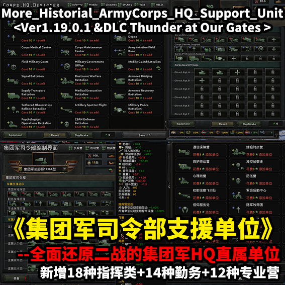 史实集团军司令部_Historical_Subunits_Corps_Support