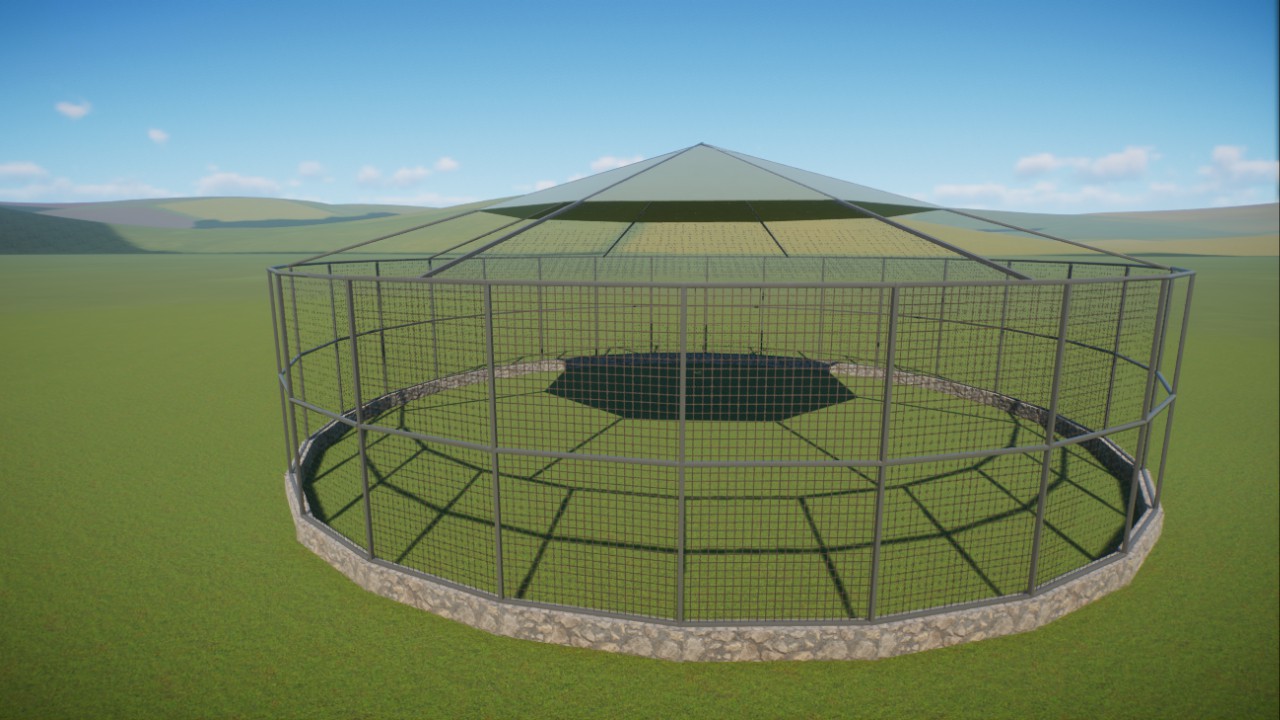 Rustic Stone Round Aviary