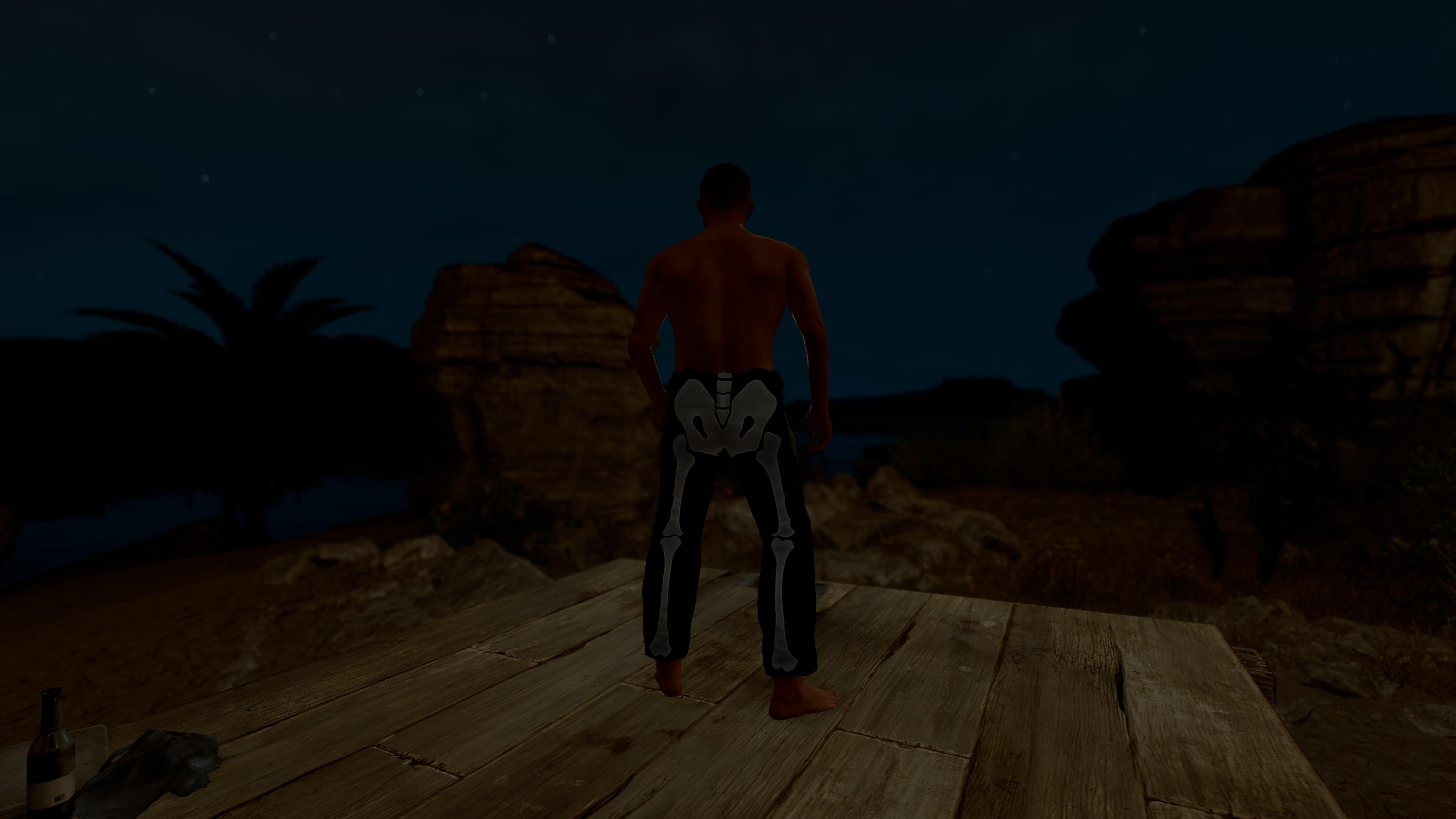Skeleton Costume Burlap Pants