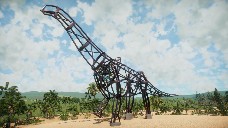 Iron sauropod statue