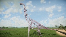 Wooden sauropod statue