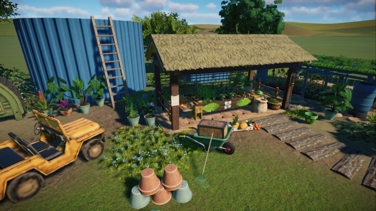 Garden with water tank 💧🌱