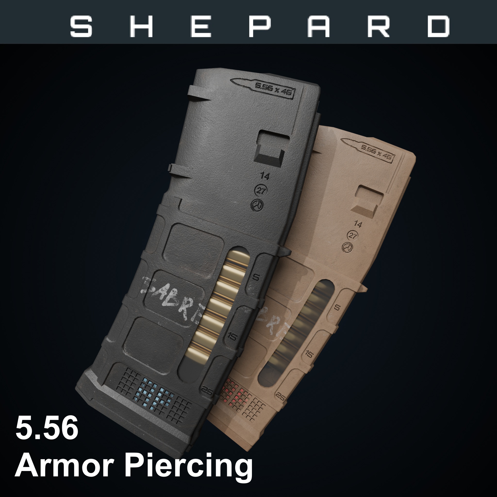 5.56 Black Tip PMAG [v1035]