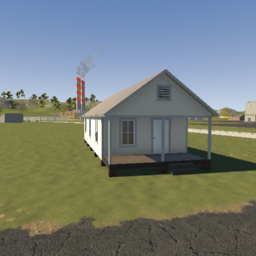 simple shotgun style house (3 rooms, unfurnished)