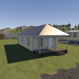simple shotgun style house (3 rooms, unfurnished) 2