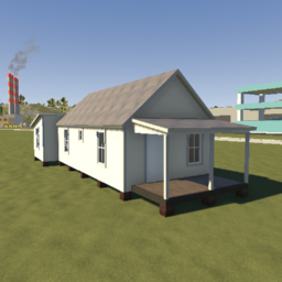 simple shotgun style house (5 rooms, unfurnished)