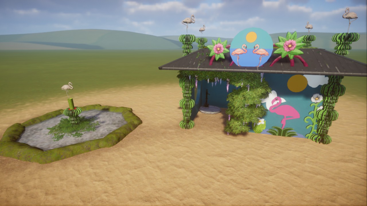 🦩 Flamingo house with feeder 🦩