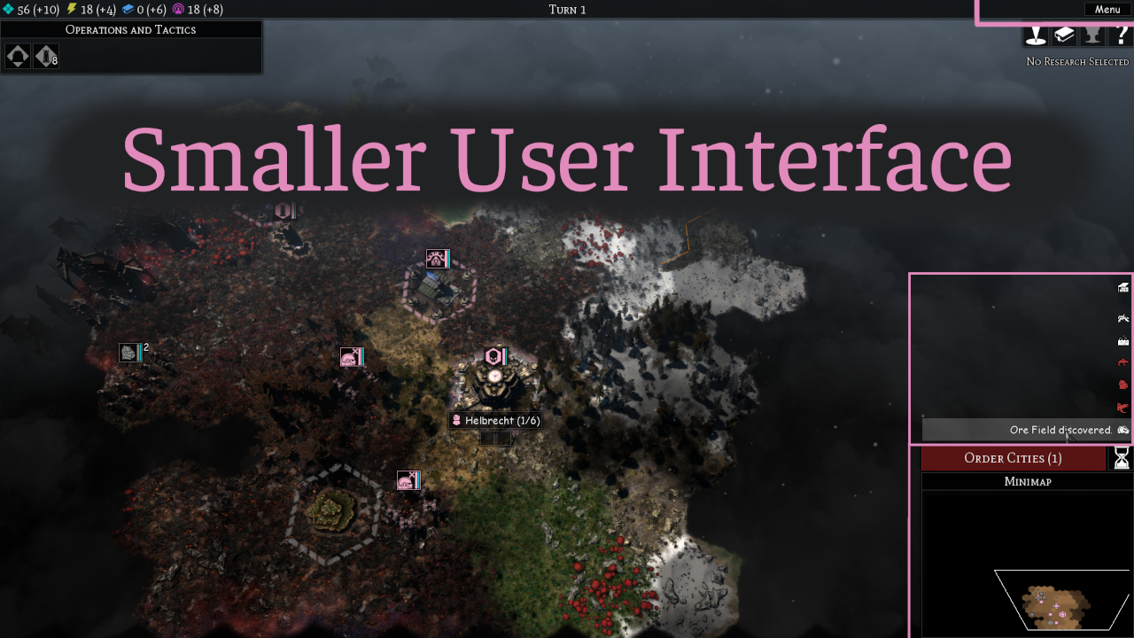 Smaller User Interface