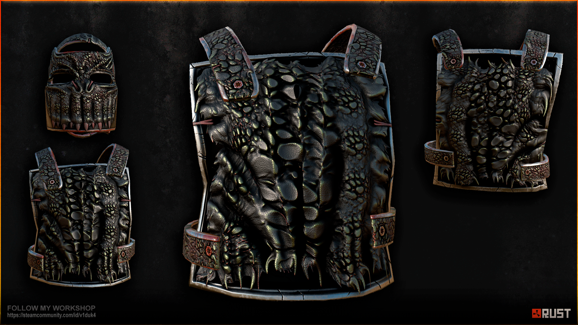 Black Alligator Metal Chest Plate screenshot 1