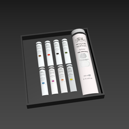 organised Winston & Newton oil paint