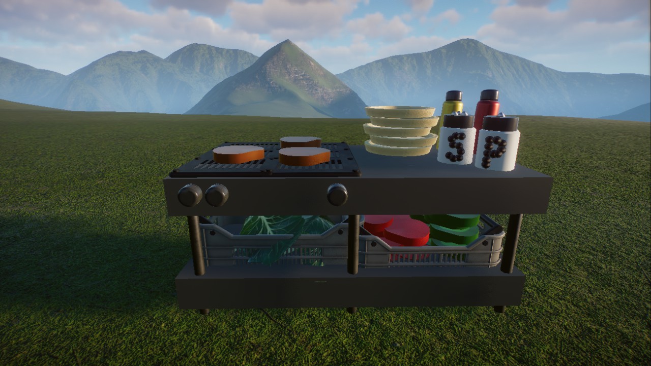 BBQ outdoor, realistic size, Grill