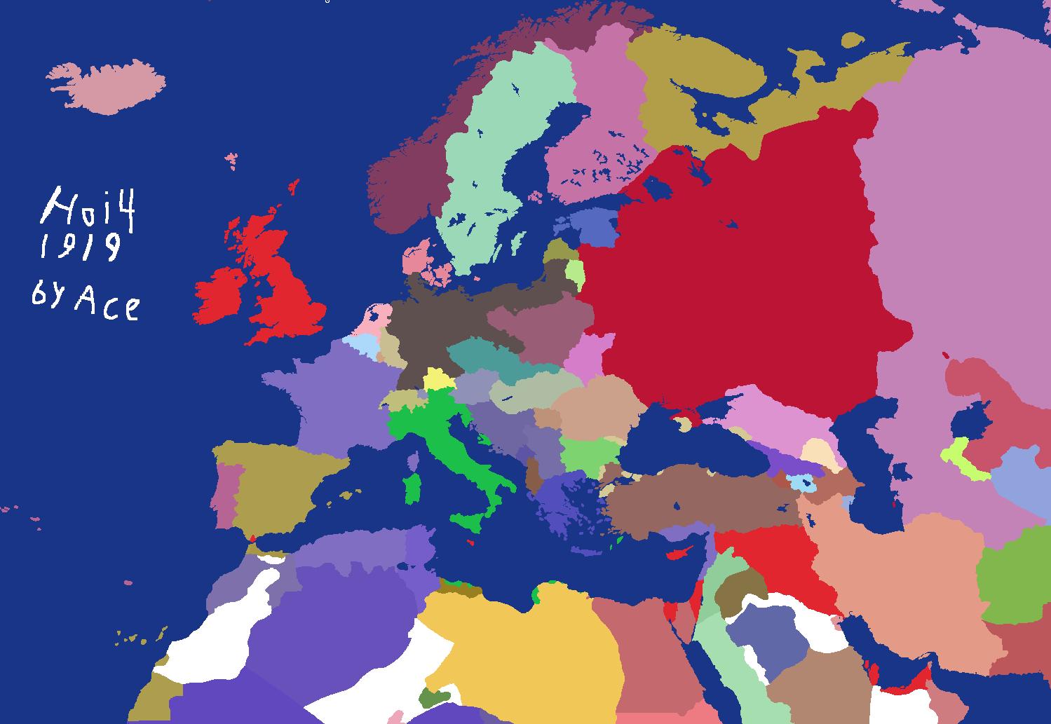 Europe 1919 Hoi4 map by Ace