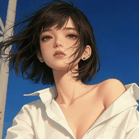 铁塔下露肩短发小姐姐4k高清动态壁纸 preview