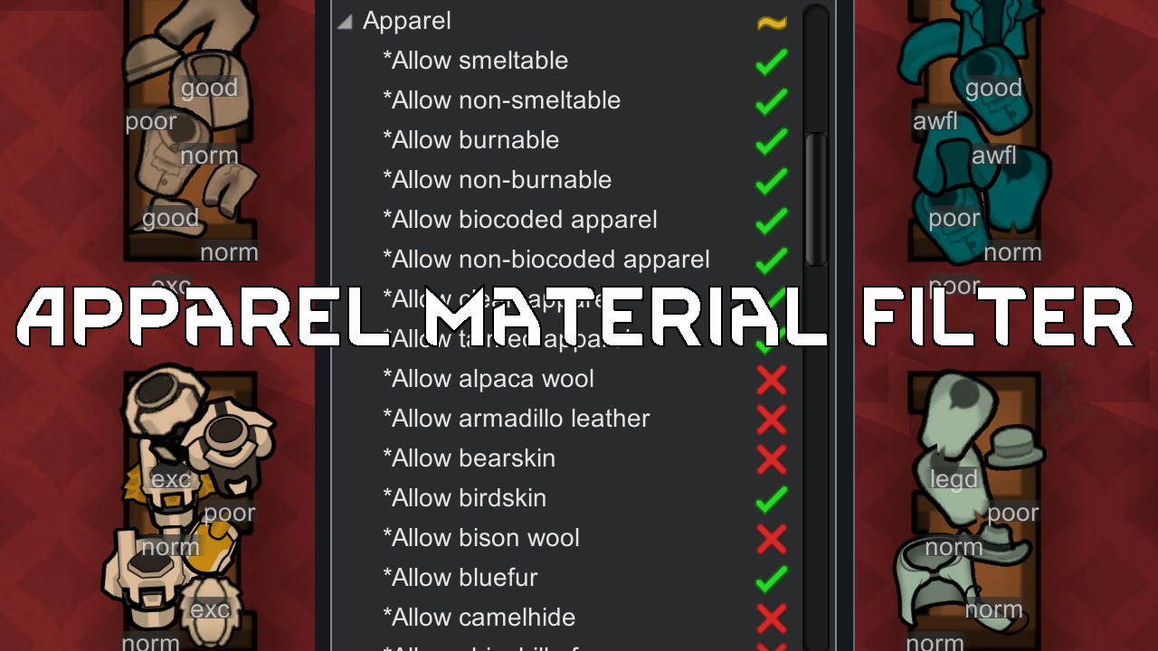 Apparel Material Filter
