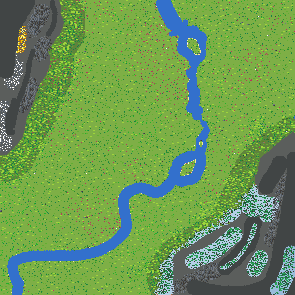 Green plains with big river