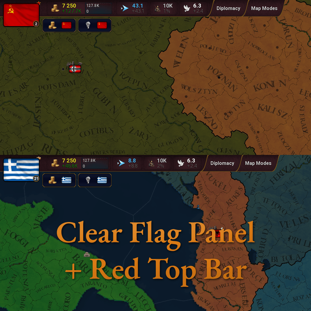 Clear Flag Panel + Red Top Bar