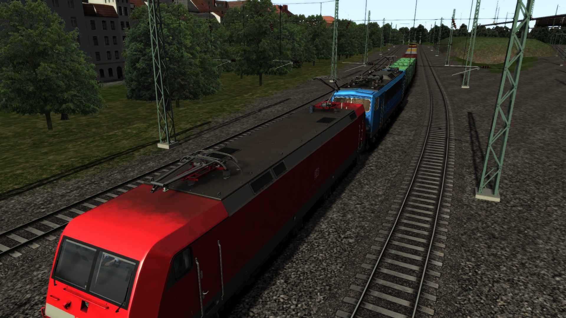 P1 Freight DB 152-231-6 + 155 045-9 Hauling many wagons to Seubersdorf