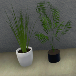 Small Palm Blue Pot
