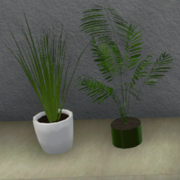 Small Palm Sea Green Metallic Pot
