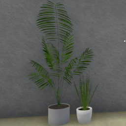 Medium Palm White Ceramic Pot