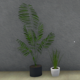 Medium Palm Gray Stone Pot