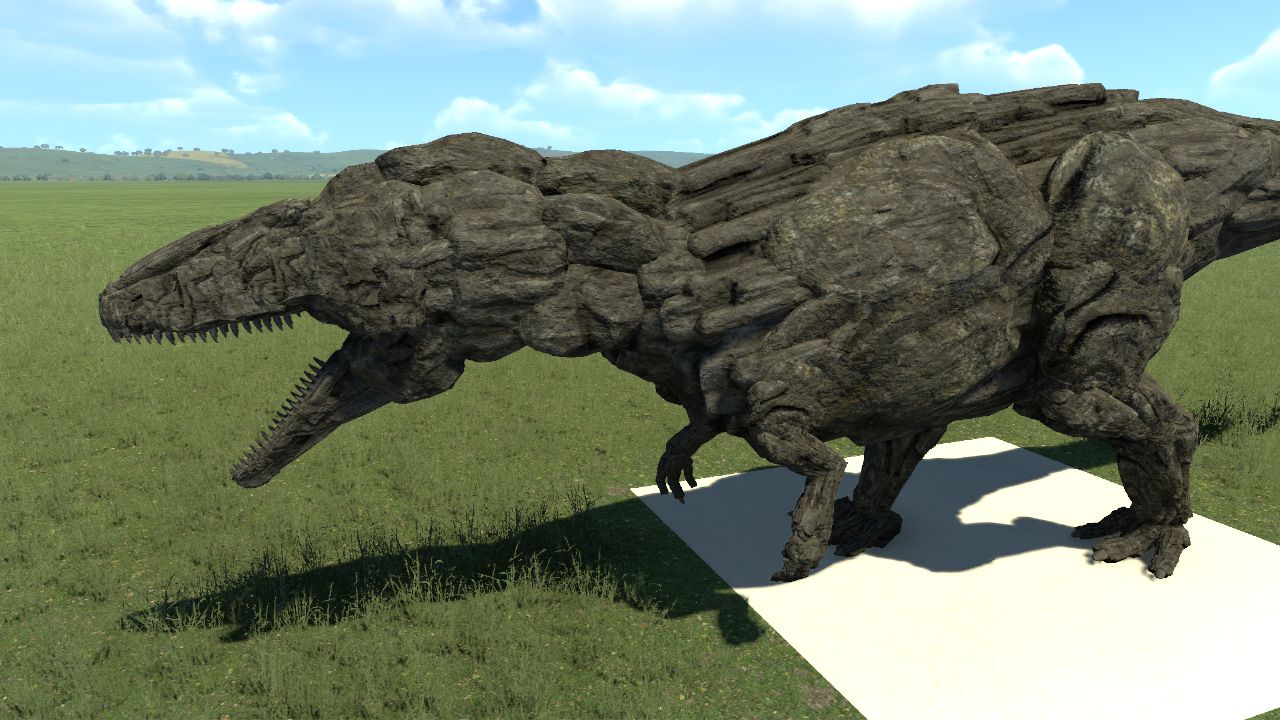 Acrocanthosaurus Stone Statue Pose 1
