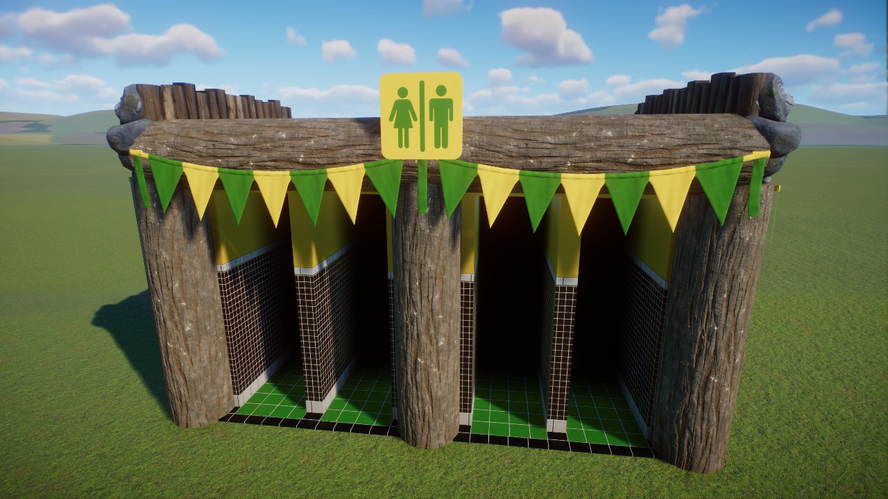 Logs and Flags Double Toilet