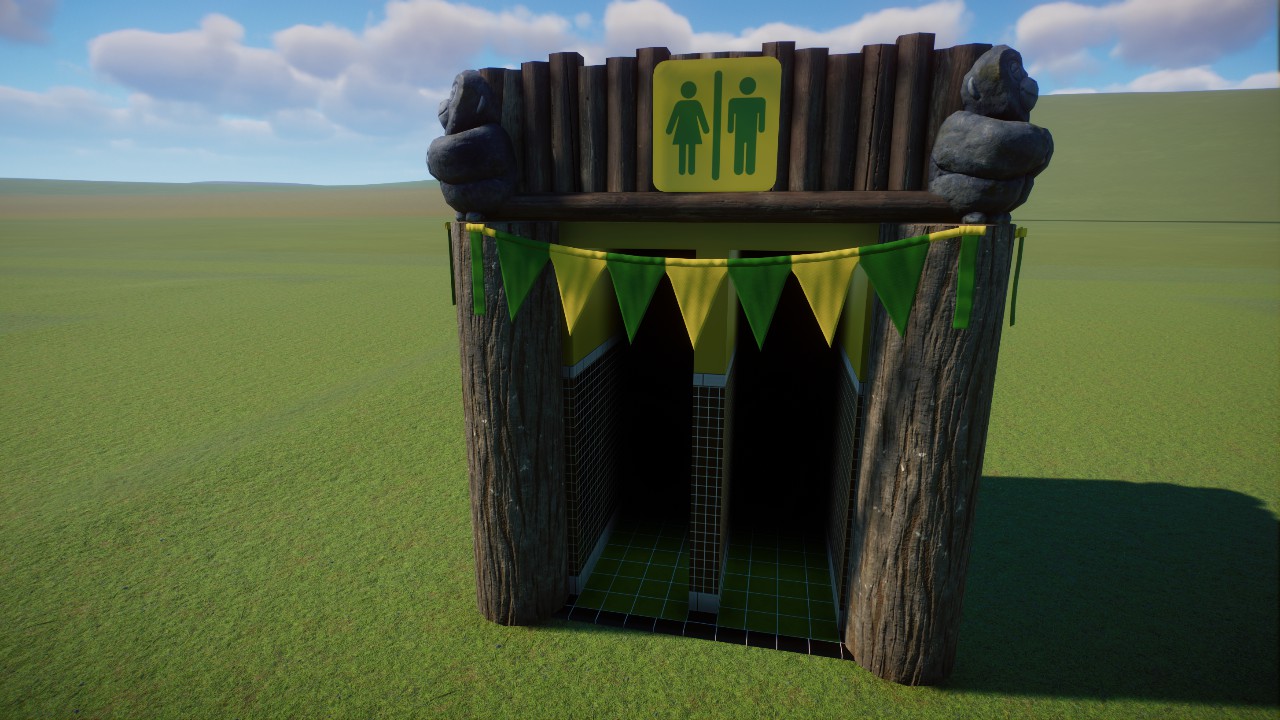 Logs and Flags Toilet