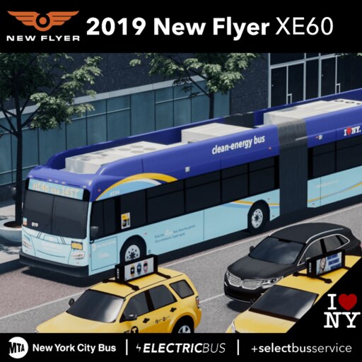 Steam Workshop::2019 MTA New Flyer XE60 +selectbusservice
