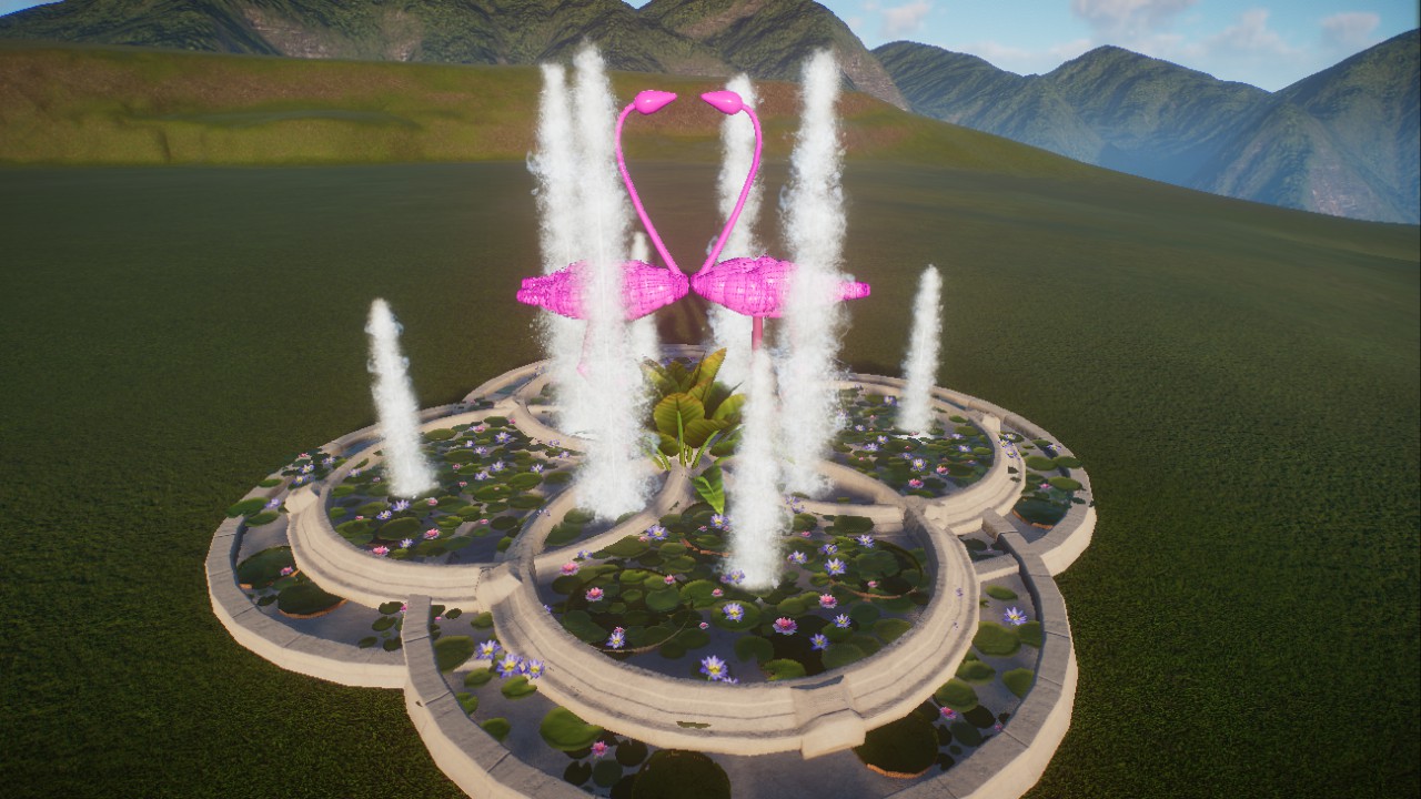 fountain flamingos, Brunnen Flamingo