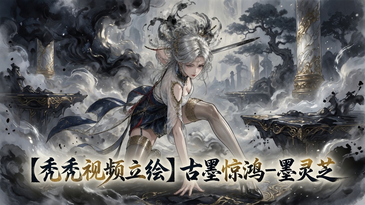 【秃秃视频立绘】古墨惊鸿-墨灵芝（1*女立绘+NPC+独立战斗小人）
