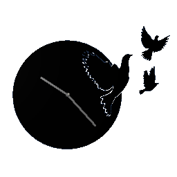 Bird Sillouette Clock Black