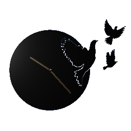 Bird Sillouette Clock Chrome