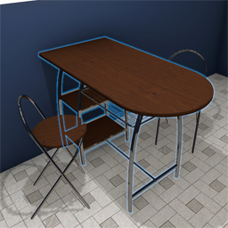 Wall Table Dark Wood Nut Silver