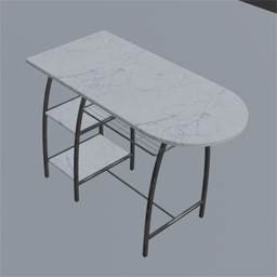Wall Table Marble White Silver