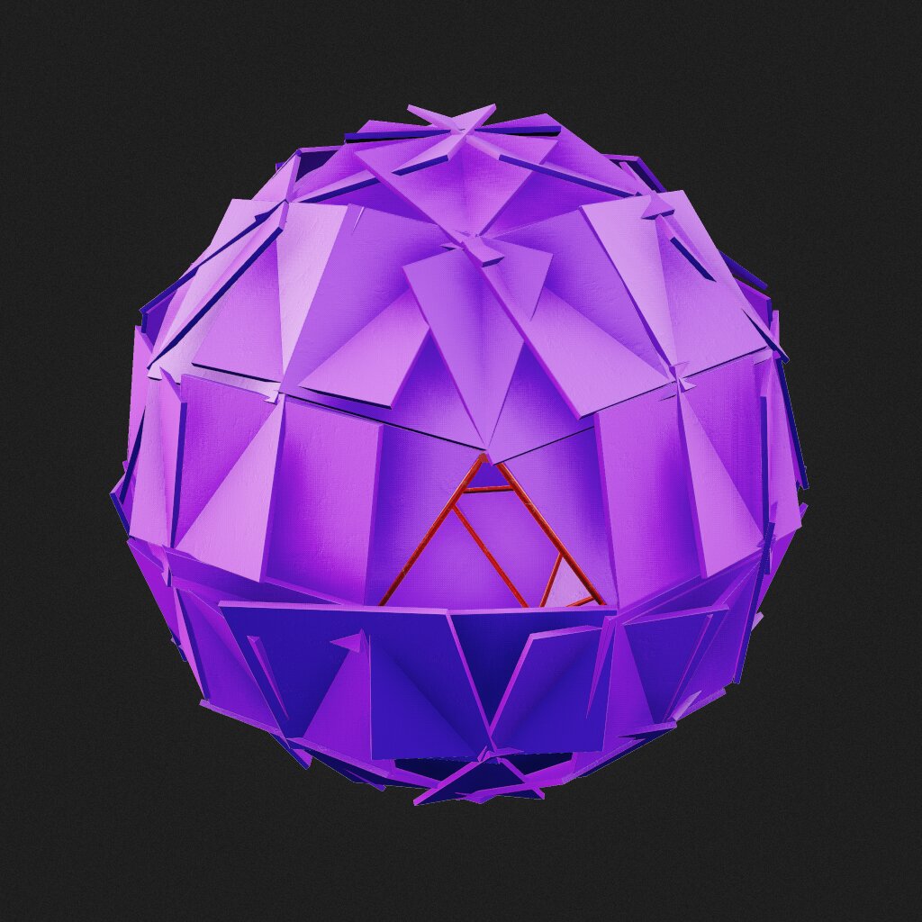 small geo sphere smooth interior w triangle hole
